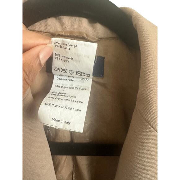 Piazza Sempione Women's Wool Blend Blazer IT 42 Beige Double-Breasted Jacket - Picture 8 of 12